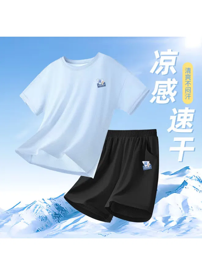 Комплект одежды для мальчиков с коротким рукавом и шортами, модель Cool & Quick-Dry, Jeanswest, синий — фото 2
