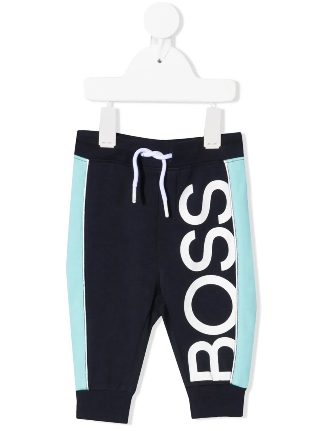 Брюки спортивные с логотипом BOSS, синий