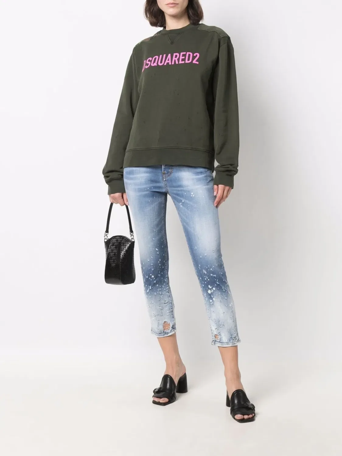 Кроссированные облегающие джинсы DSQUARED2, синий — фото 3