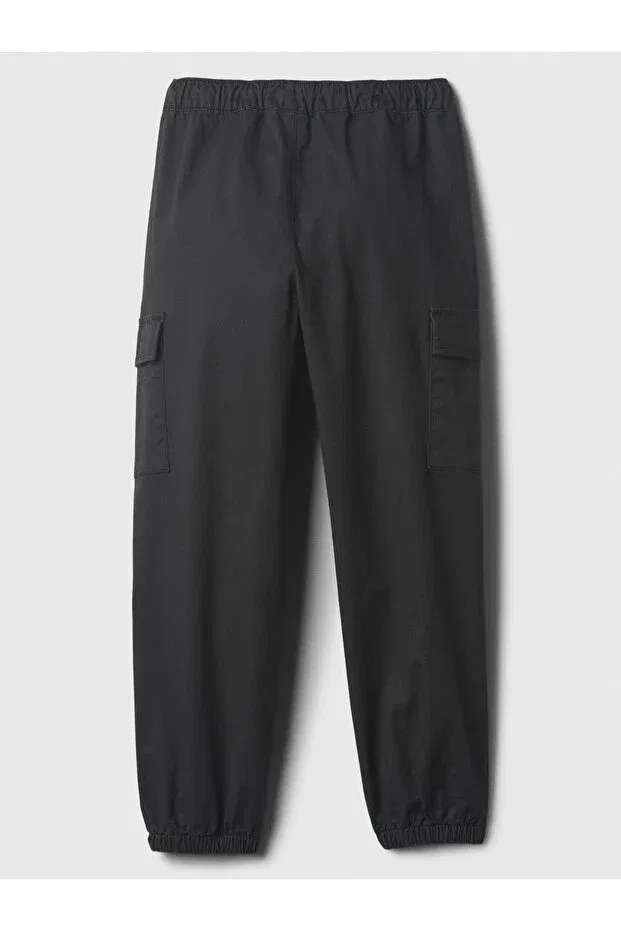 Детские брюки для мальчиков твиловые с карго-карманами Basics Gap, Black-001 — фото 3
