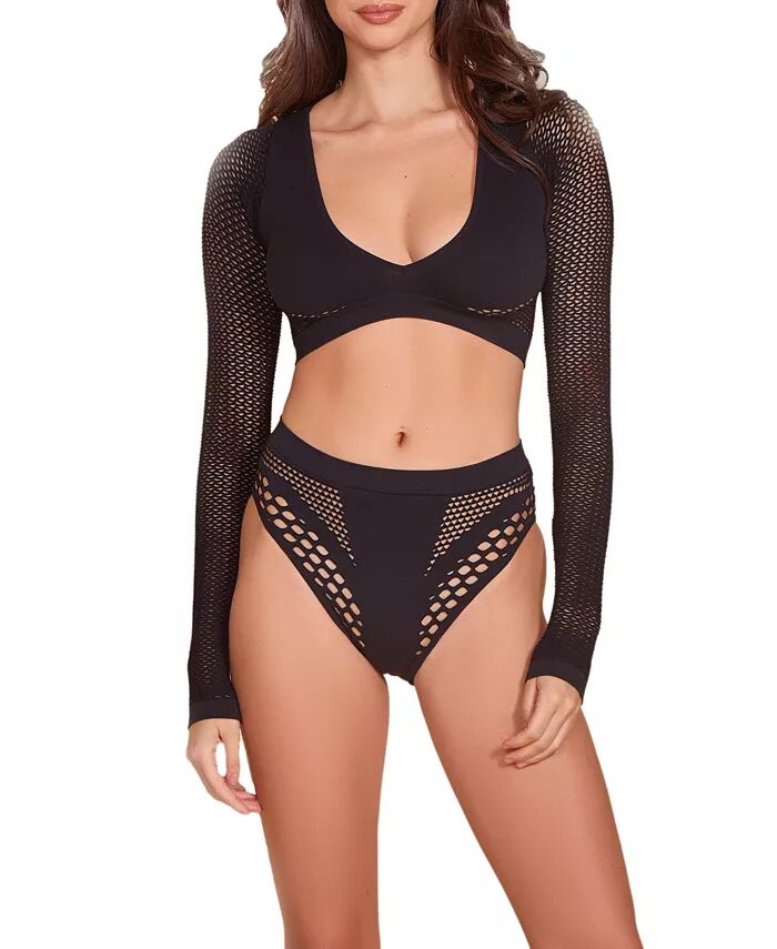 

Женский комплект из 2 частей с длинным рукавом и бесшовным чулочно-носочным изделием Hauty, черный