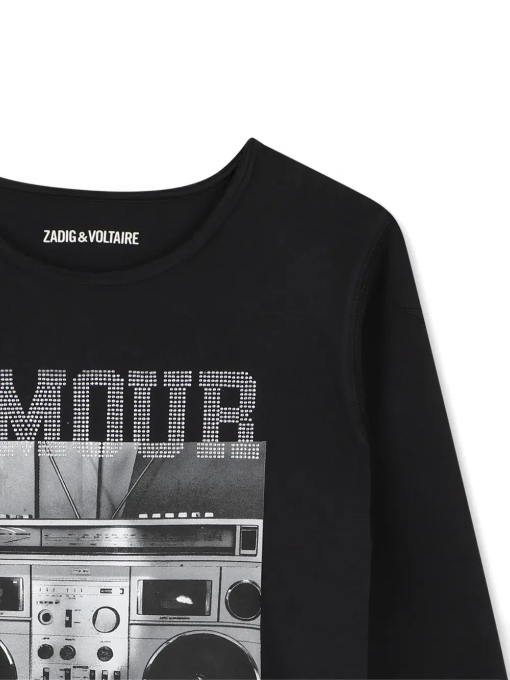 Футболка с длинными рукавами и графичным принтом Zadig & Voltaire Kids, черный — фото 3