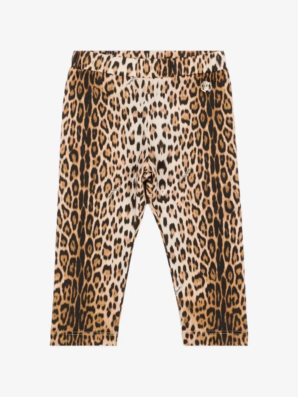 Леггинсы с леопардовым принтом и эмблемой Roberto Cavalli Junior, бежевый