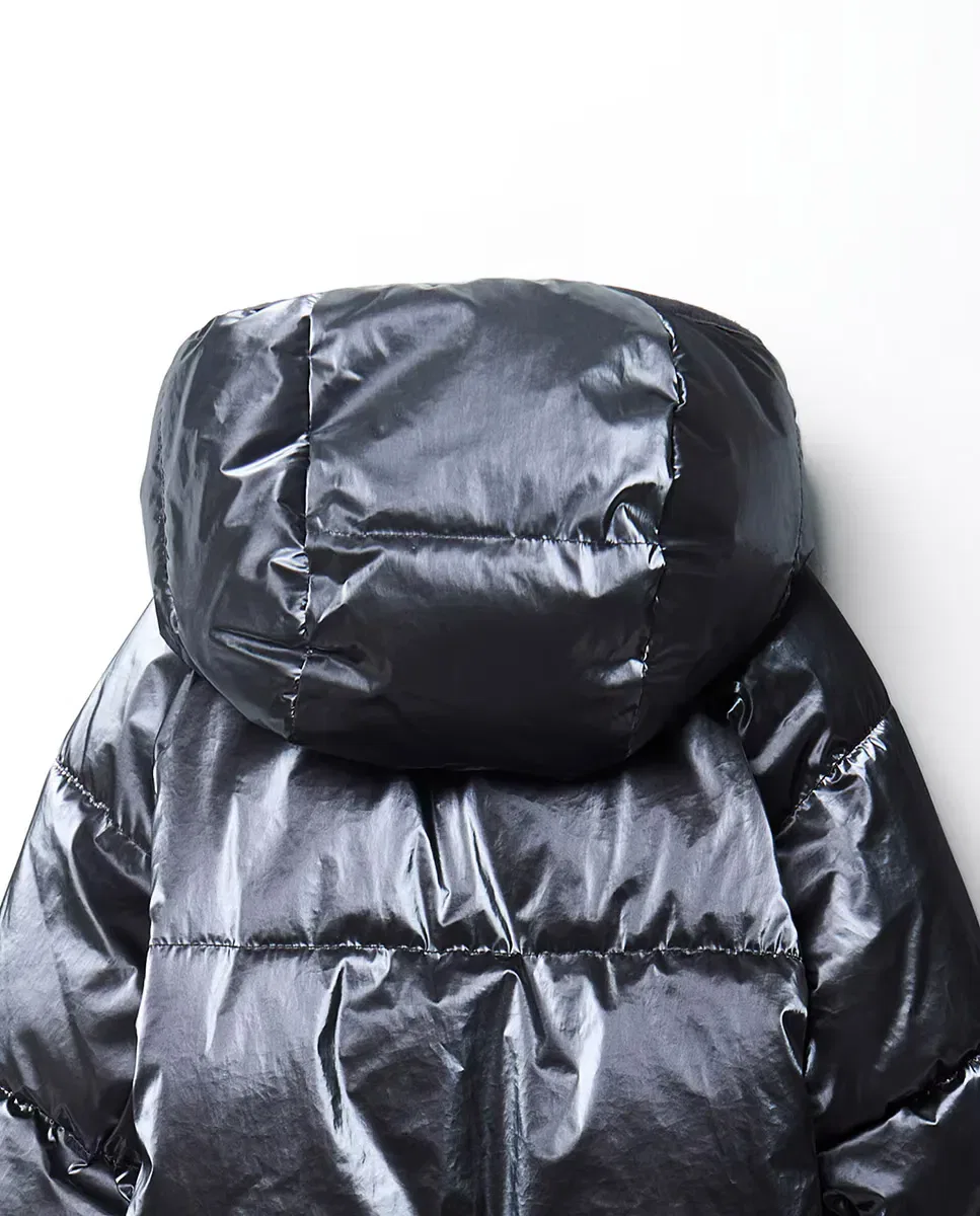Детское пальто для девочек переливающееся двустороннее Abrigo reversible irisado Sfera, 820 Gris Medio — фото 3