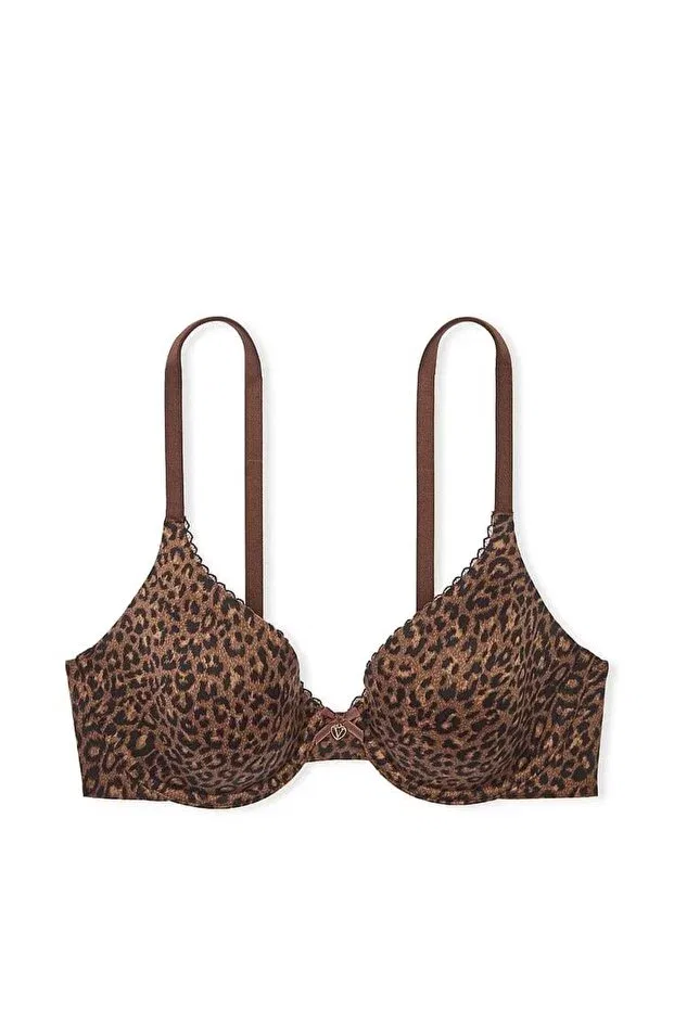 Женский бюстгальтер с принтом Smooth Light Support Full-Coverage Bra Victoria'S Secret, Leopard — фото 3