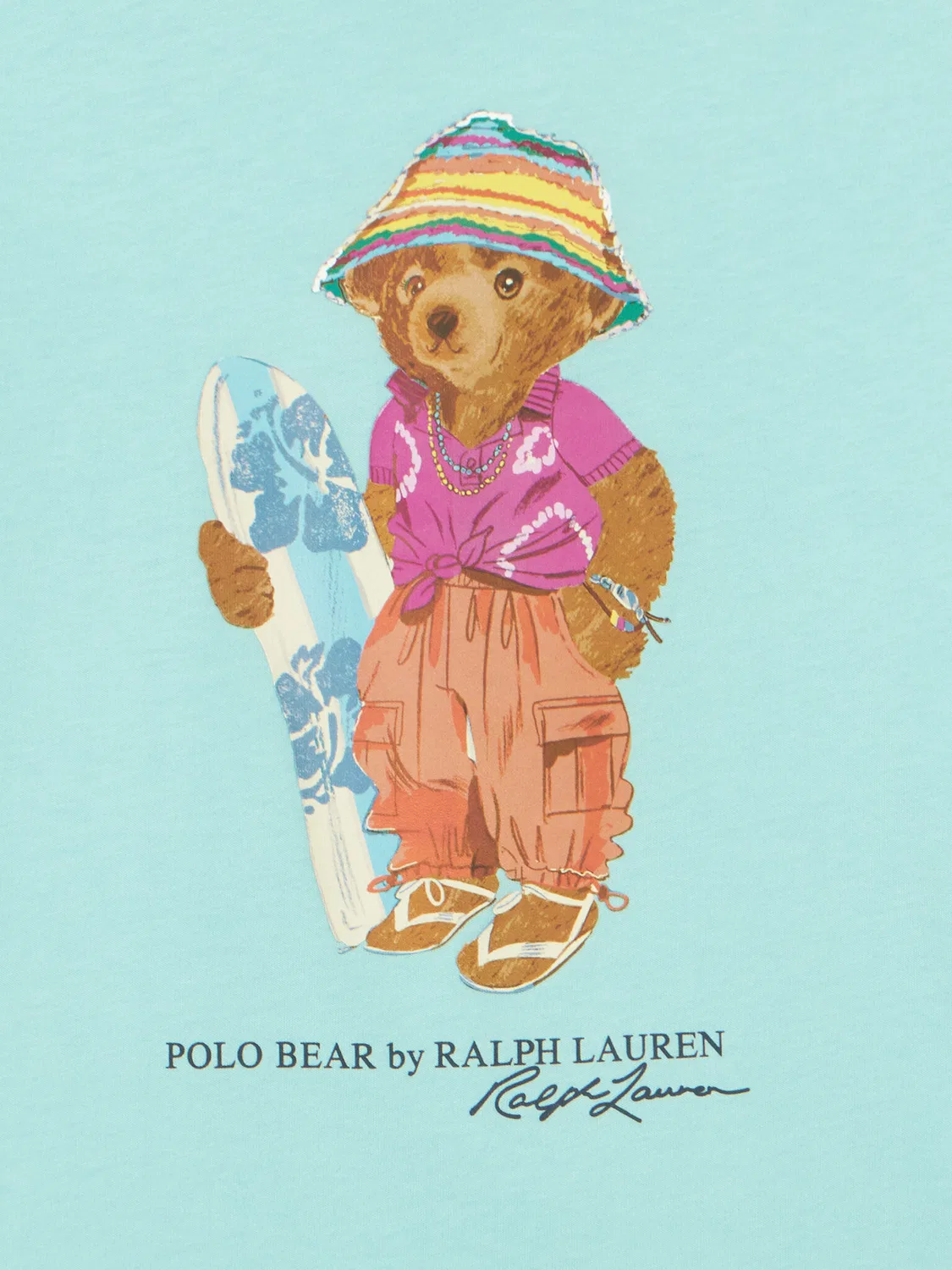 Футболка стандартного кроя для девочки Polo Ralph Lauren, бирюзовый — фото 3