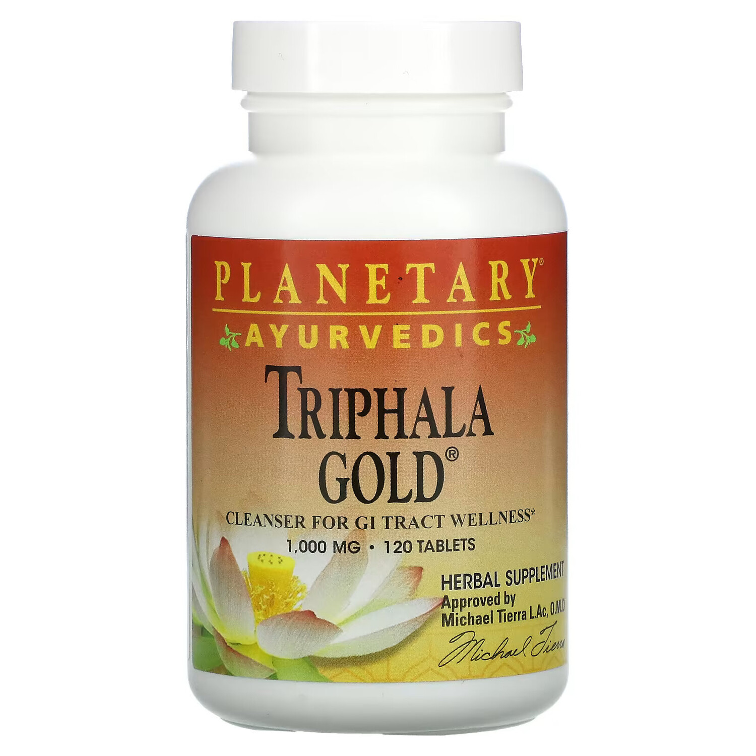 

Planetary Herbals, Ayurvedics, Triphala Gold, 1000 мг, 120 таблеток