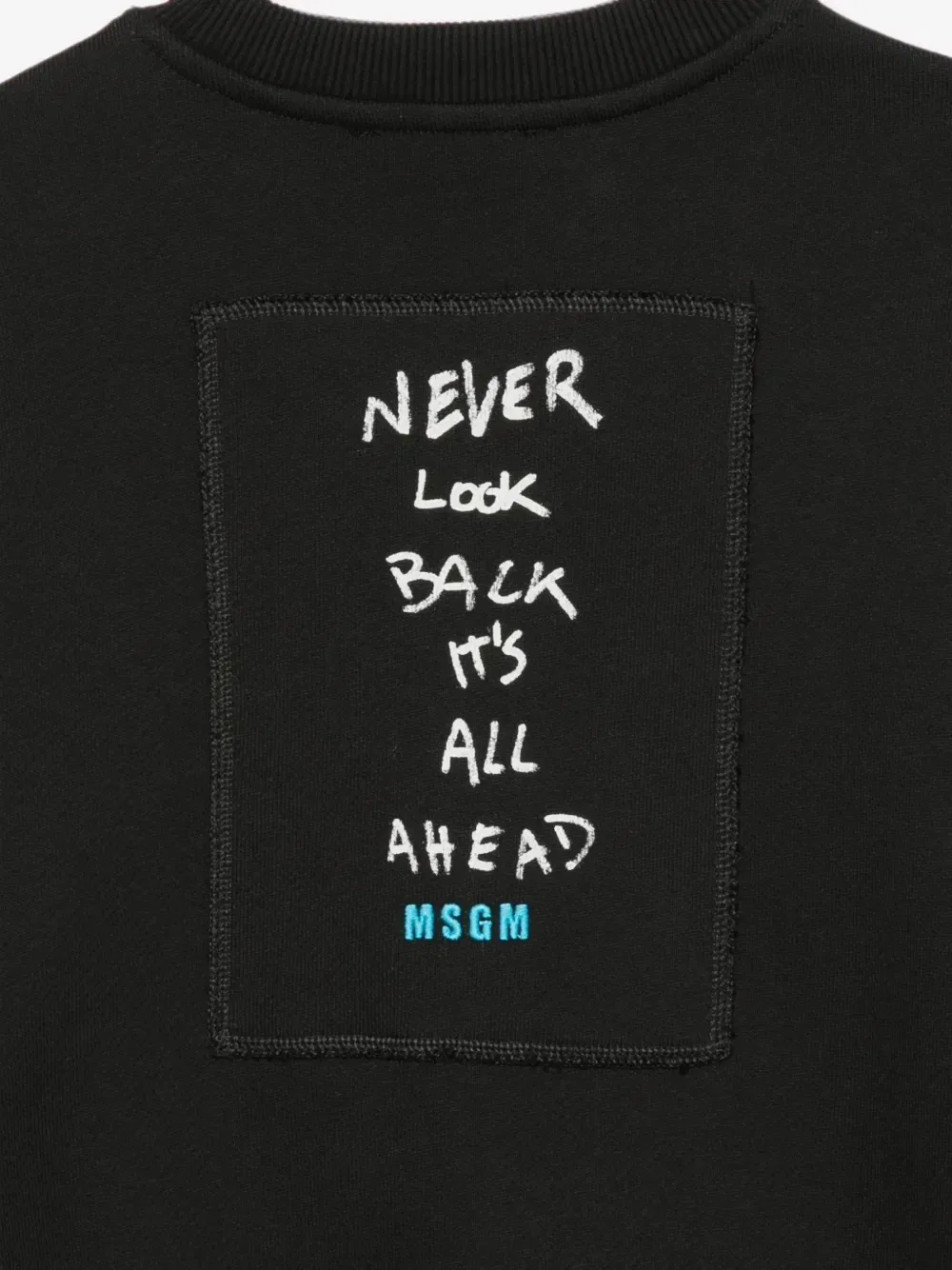 Свитшот с вышивкой логотипа Msgm Kids, черный — фото 3