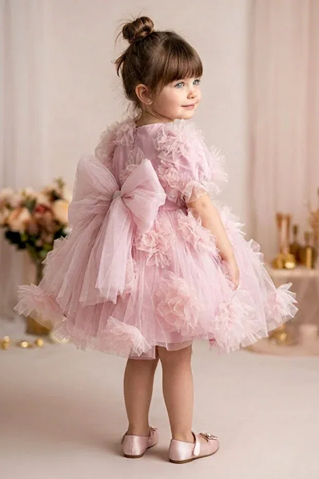 Детское платье для девочек с коротким рукавом Summer Dress Baby Animals, Pink