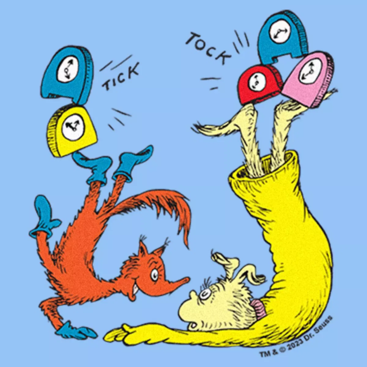Детское боди для мальчиков с коротким рукавом Tick Tock Fox Dr. Seuss, Light Blue — фото 2