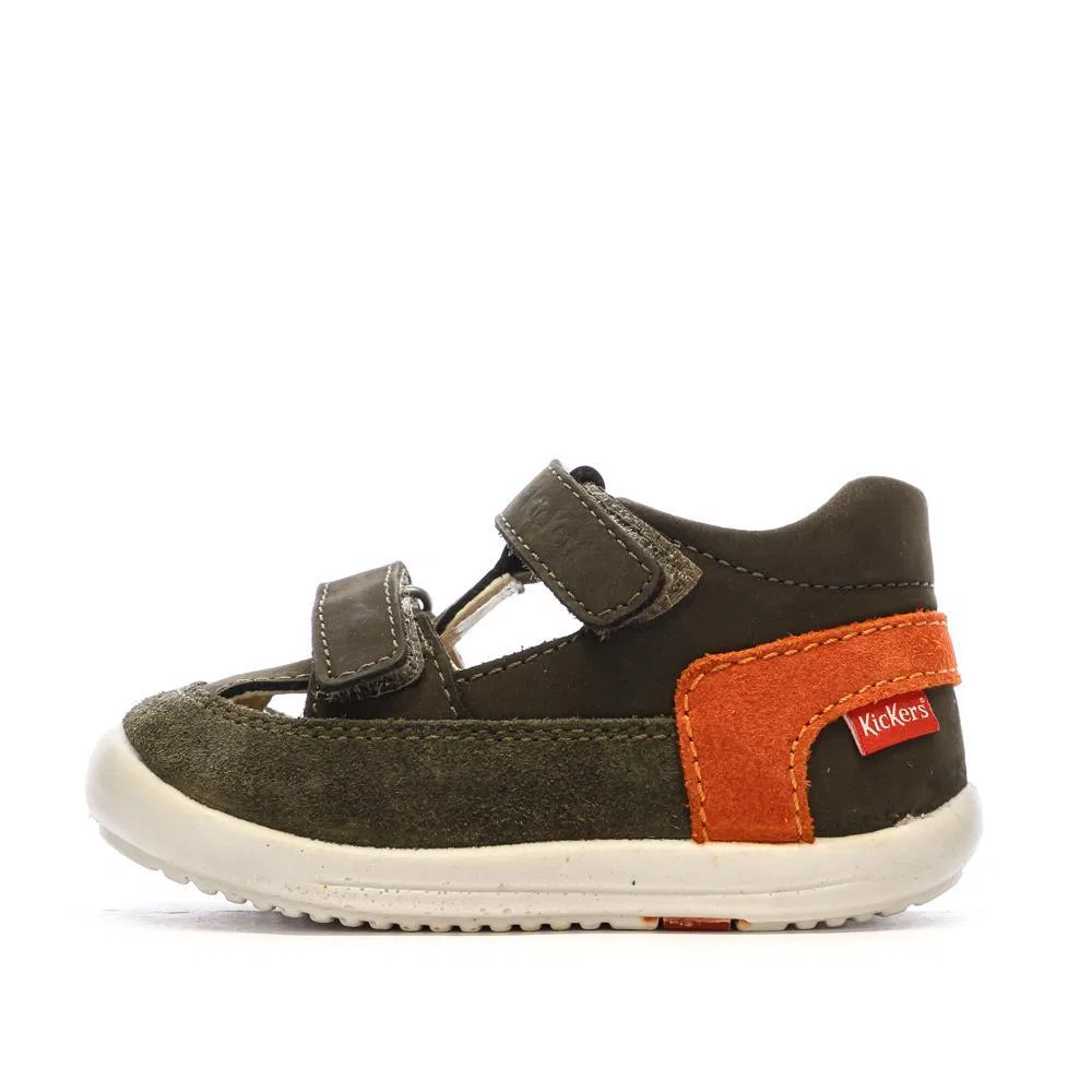 Детские сандалии с закрытым носком Kickers Salome, Цвет Khaki Dunkelgrun