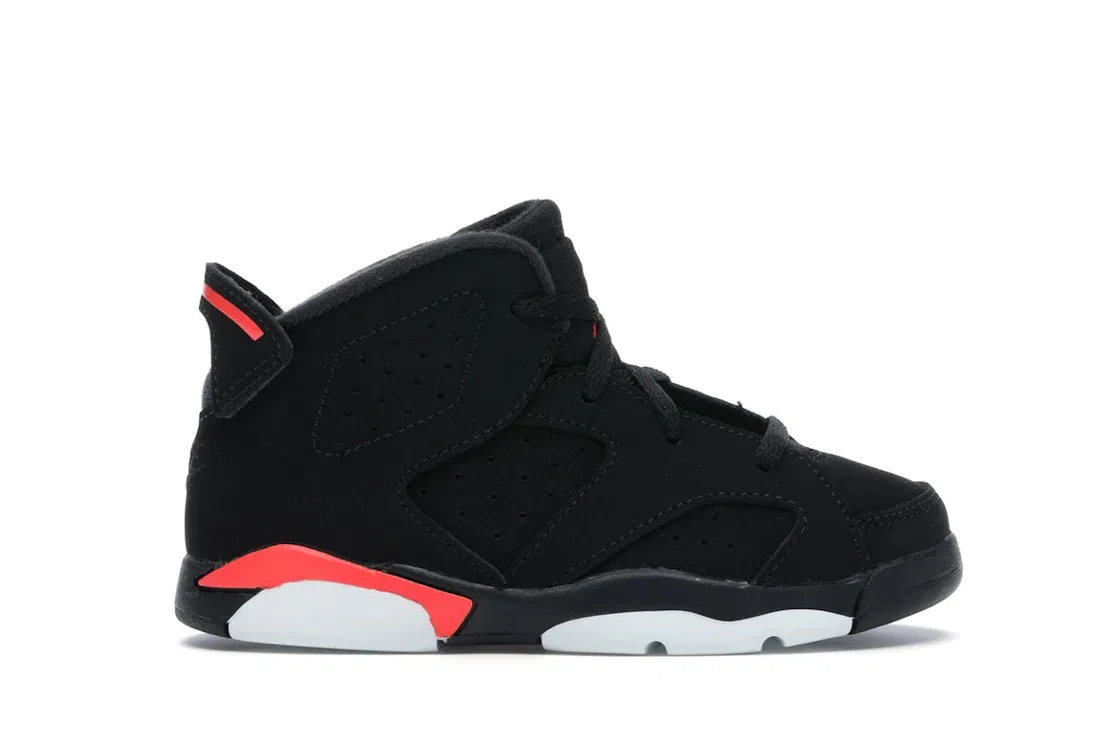 Детские кроссовки с принтом Jordan 6 Retro Jordan, Black/Infrared