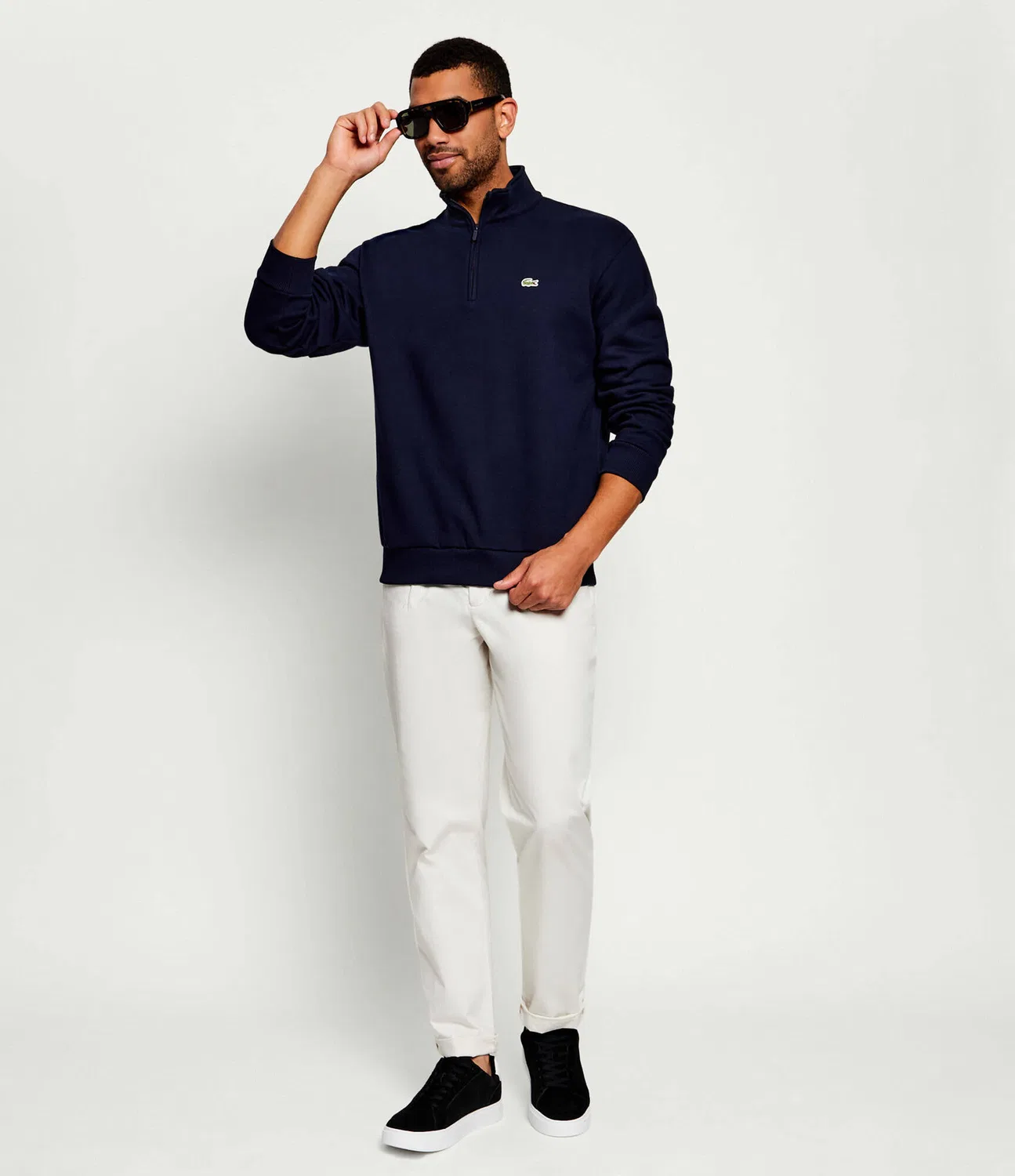 Футер с капюшоном и молнией Lacoste, темно-синий — фото 2