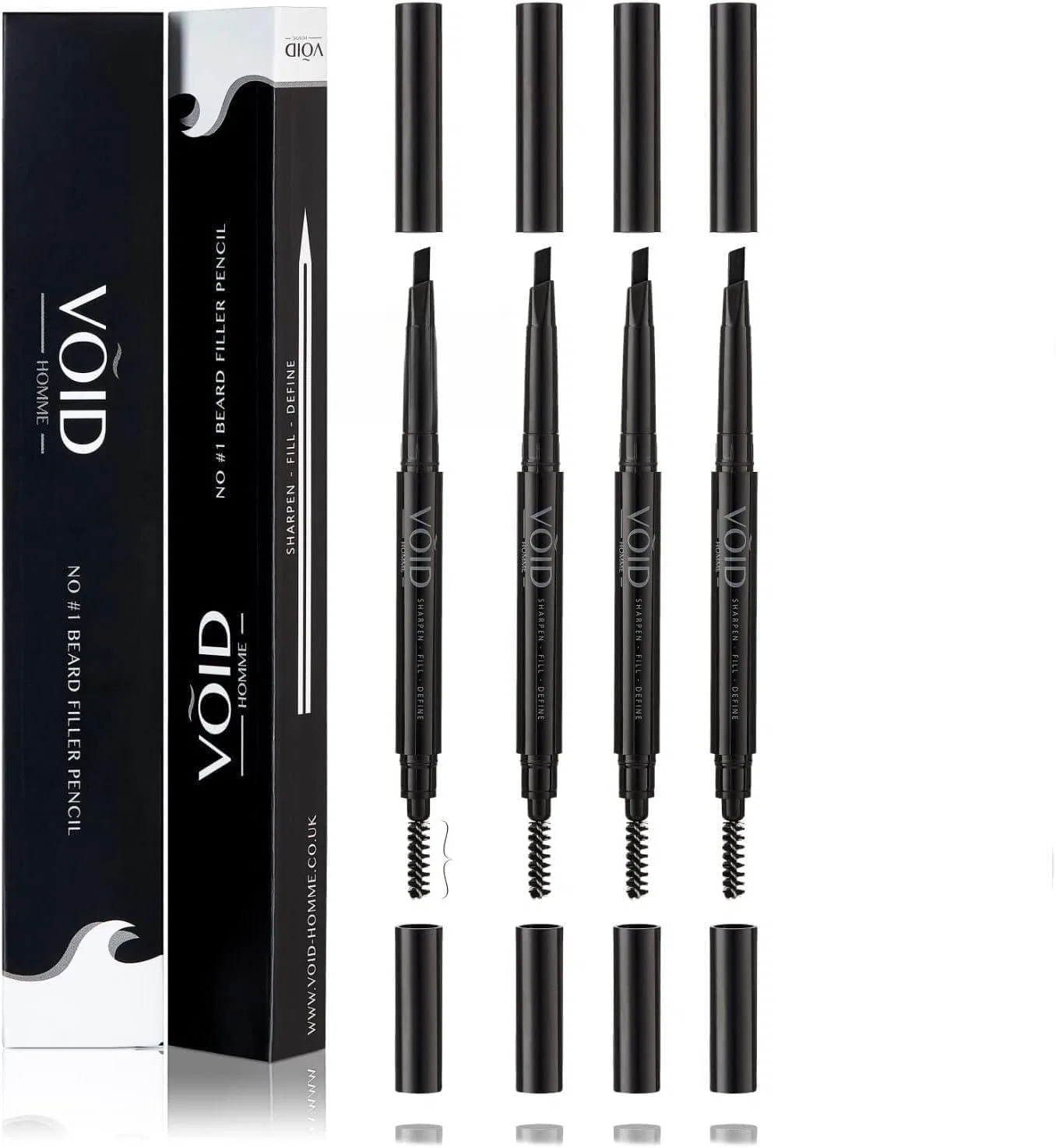 Карандаш для бороды, набор 4 шт, Dark Brown, VOID Homme