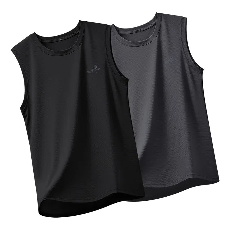 Детский топ-майка с принтом 2 шт MINISO, Black + Dark Gray