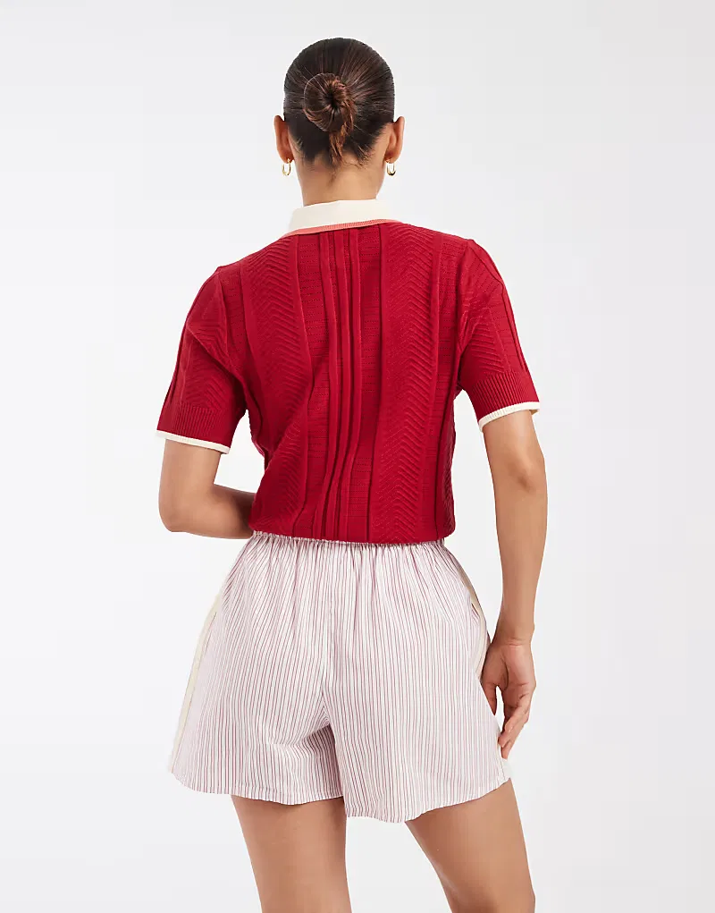 Полосатые боксерские шорты Adidas Originals, красный — фото 3