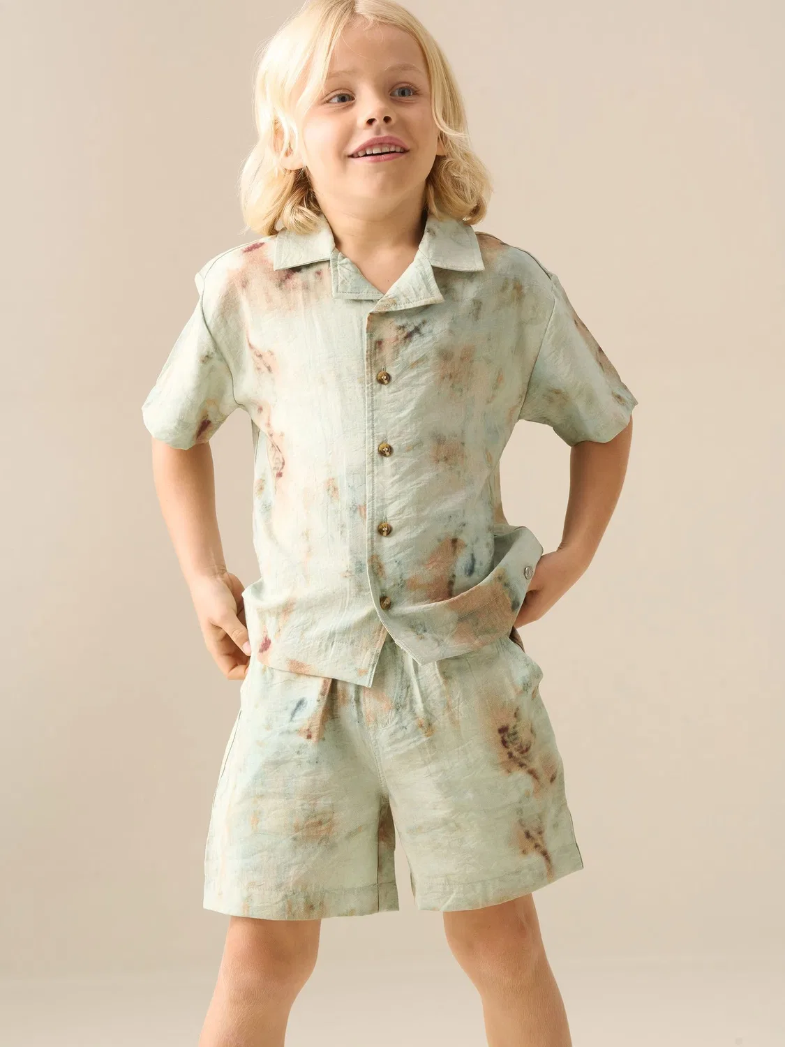 Шорты с принтом, модель Teddy Tie Dye Angel & Rocket, зеленый — фото 4