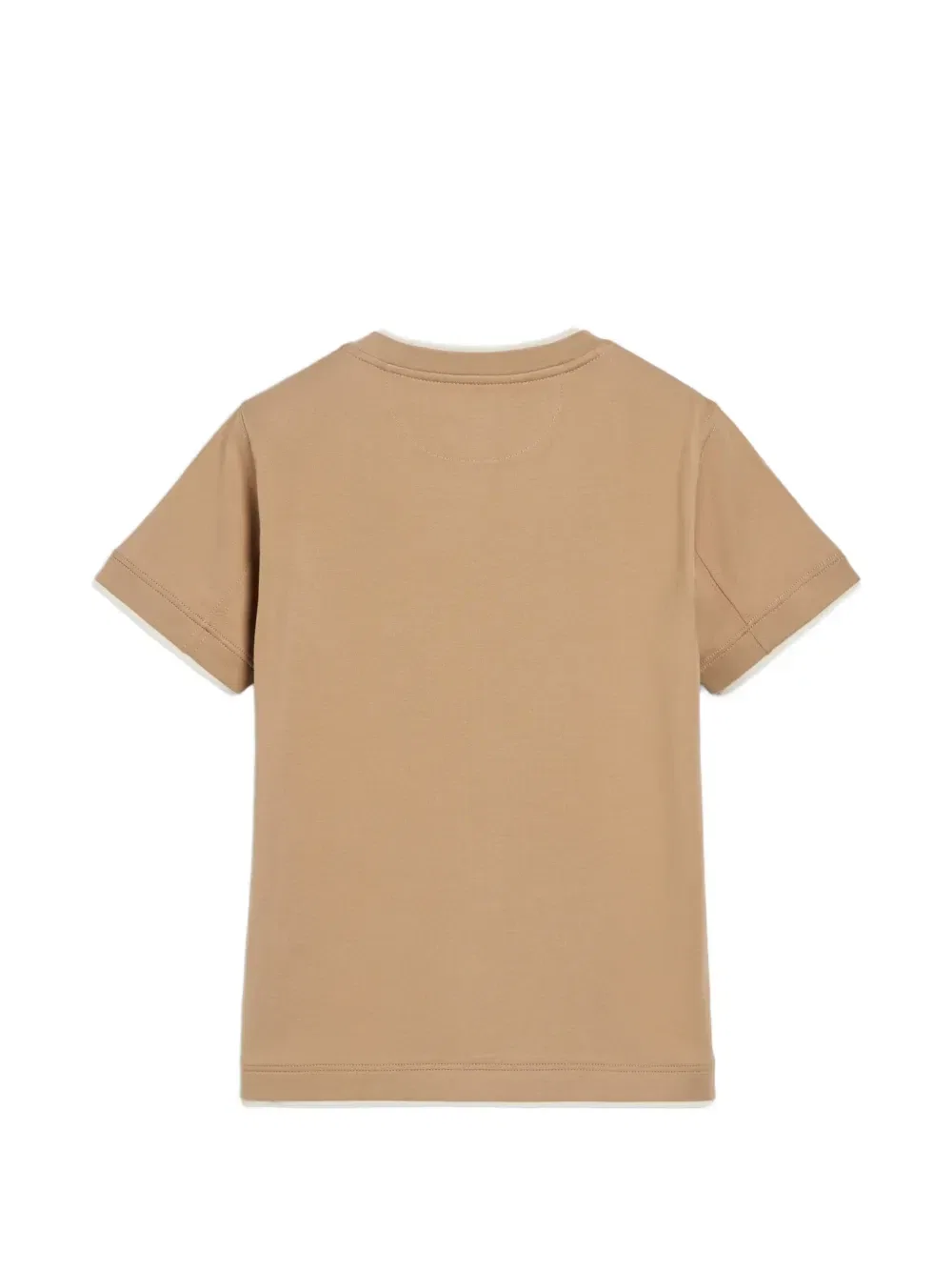 Футболка из джерси с искусственным слоем Brunello Cucinelli Kids, бежевый — фото 2