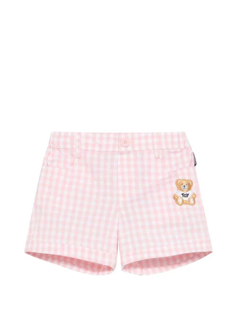 Шорты Teddy Bear в клетку гингем Moschino Kids, розовый