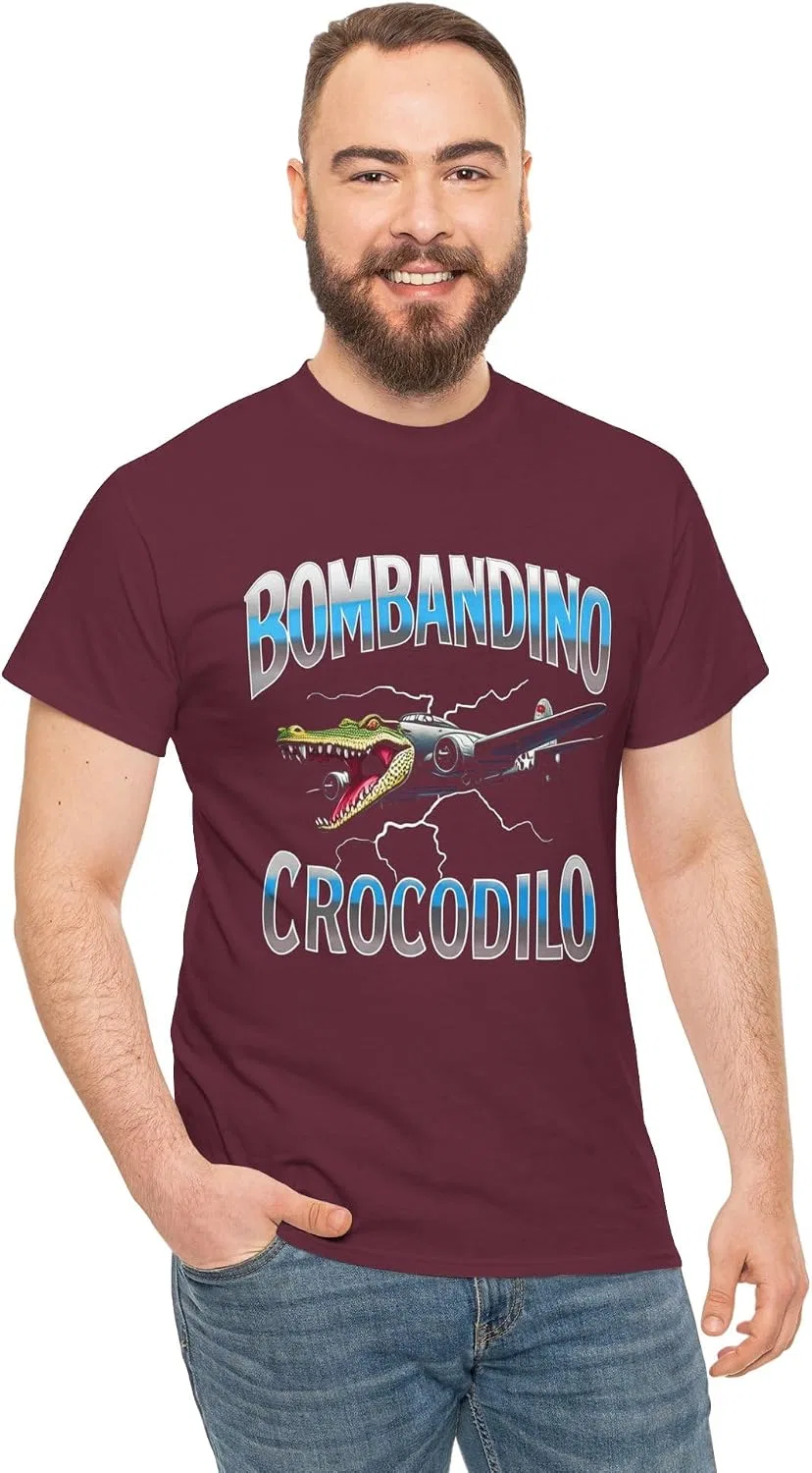 Футболка с принтом Bombandino Crocodilo, бордовый — фото 2