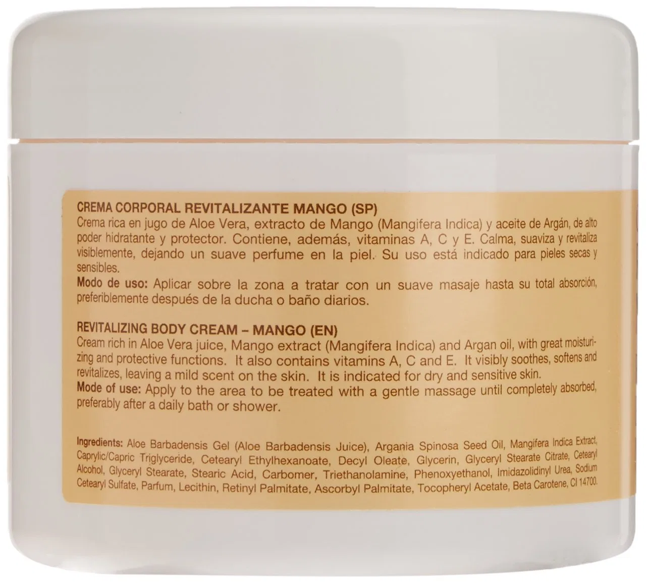 Оживляющий крем для тела с ручкой, алоэ вера и манго, Argan-Aloe, 500ml — фото 2
