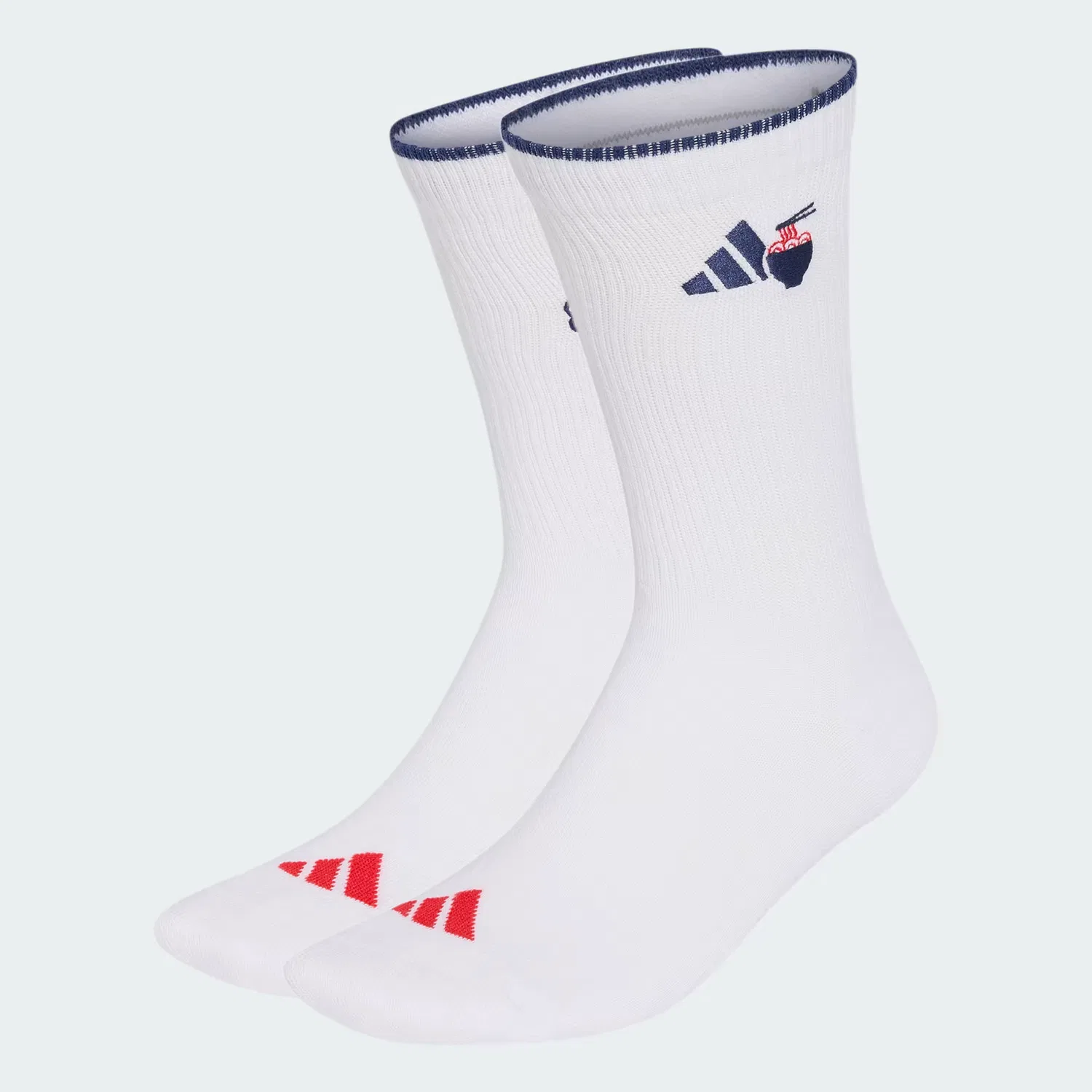 Носки с точечной амортизацией 2 пары Food Graphic Adidas Performance, белый/чистый рубиновый/темно-синий