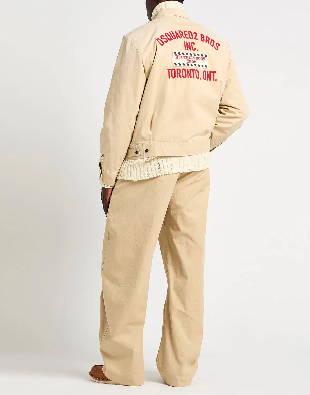 Мужская повседневная куртка из хлопка Dsquared2, бежевый — фото 3
