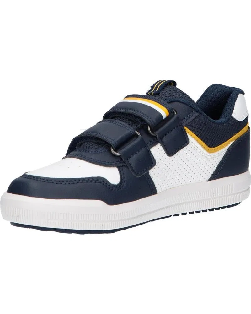Детские кроссовки для мальчиков с липучкой Geox J Arzach Boy A, Navy White — фото 3