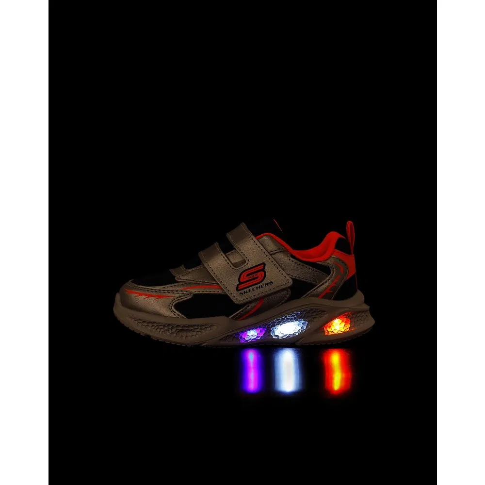 Детские кроссовки для мальчиков с подсветкой Meteor-Lights - Glow, Gümüş/Turuncu Skechers — фото 3