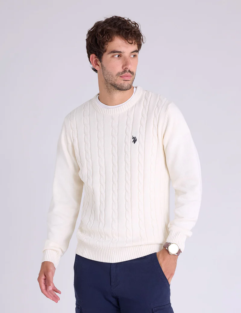 

Свитер U.S. Polo Assn Cable Crew Neck, ванильный