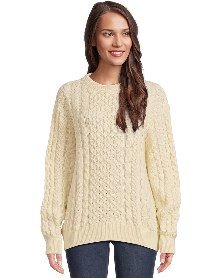 

Женский свитер L.L.Bean 1965 Irish Fisherman Crewneck, Cream