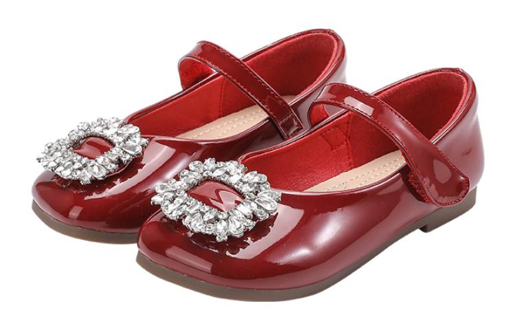 ABC DOUKIDS противоскользящие износостойкие низкие детские кожаные туфли для детей ABCdoukids, бургундия — фото 2