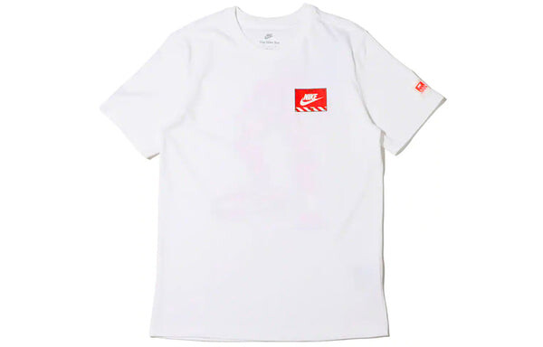 Футболка Men's Nike Sportswear Transformers Printing Sports Round Neck Short Sleeve White T-Shirt, белый — фото 2