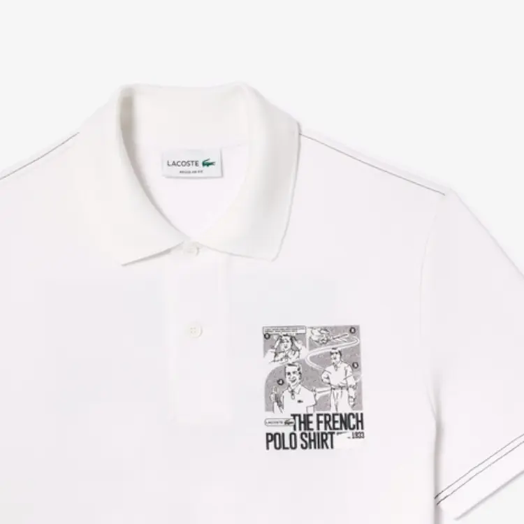 Поло с принтом Movement Graphic LACOSTE, белый — фото 4