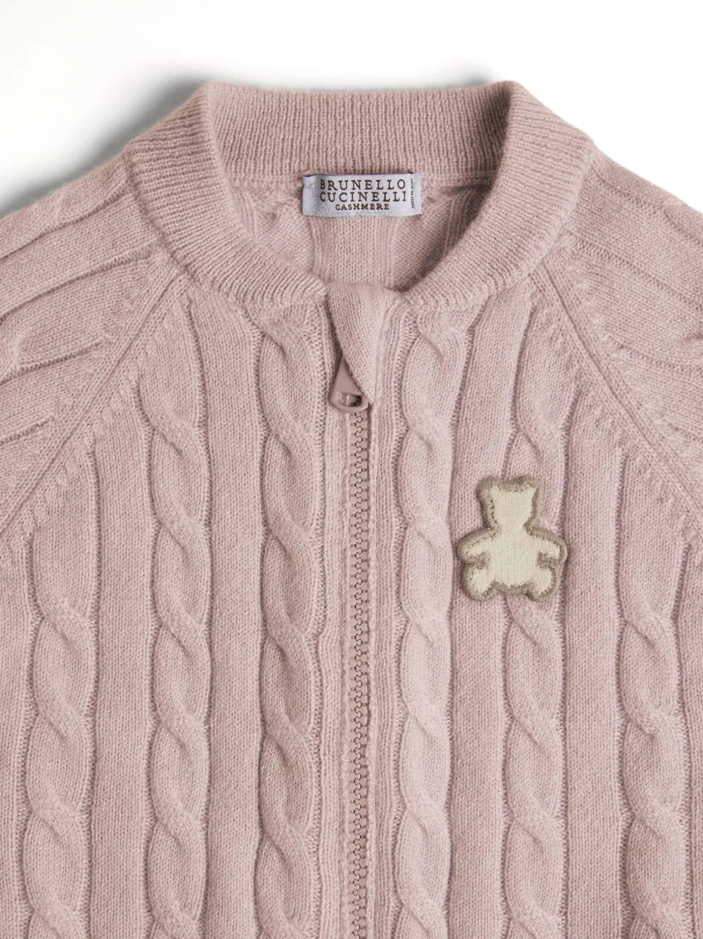 Кашемировый кардиган фактурной вязки Brunello Cucinelli Kids, розовый — фото 3