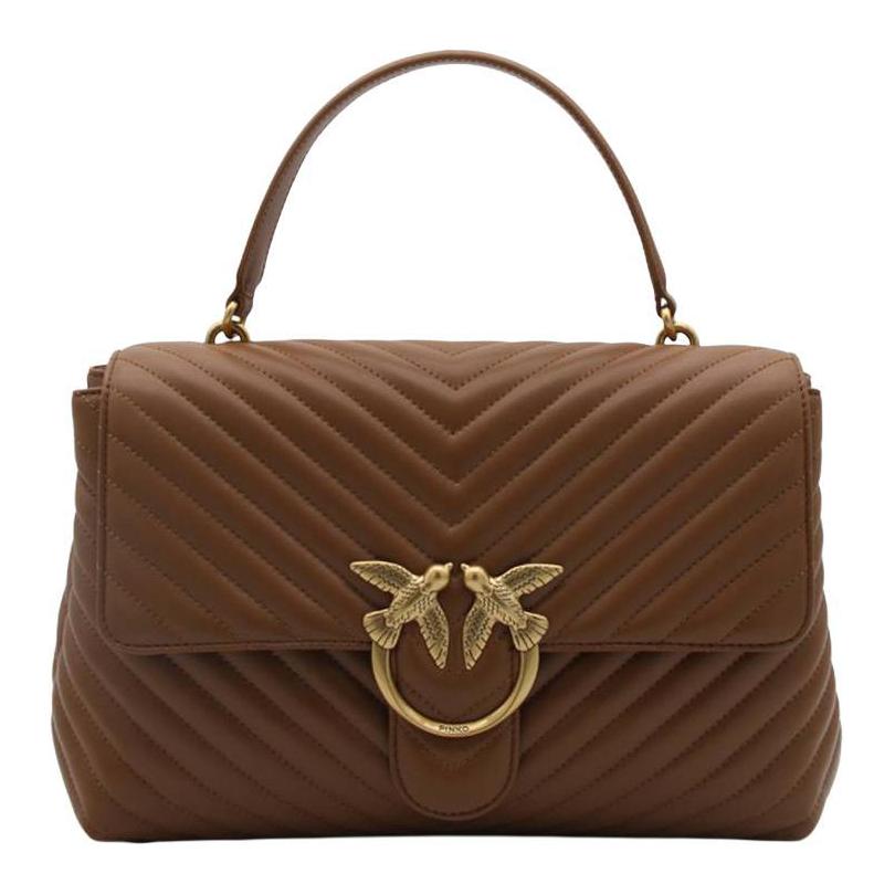 

Коричневая женская сумка через плечо из овчины PINKO