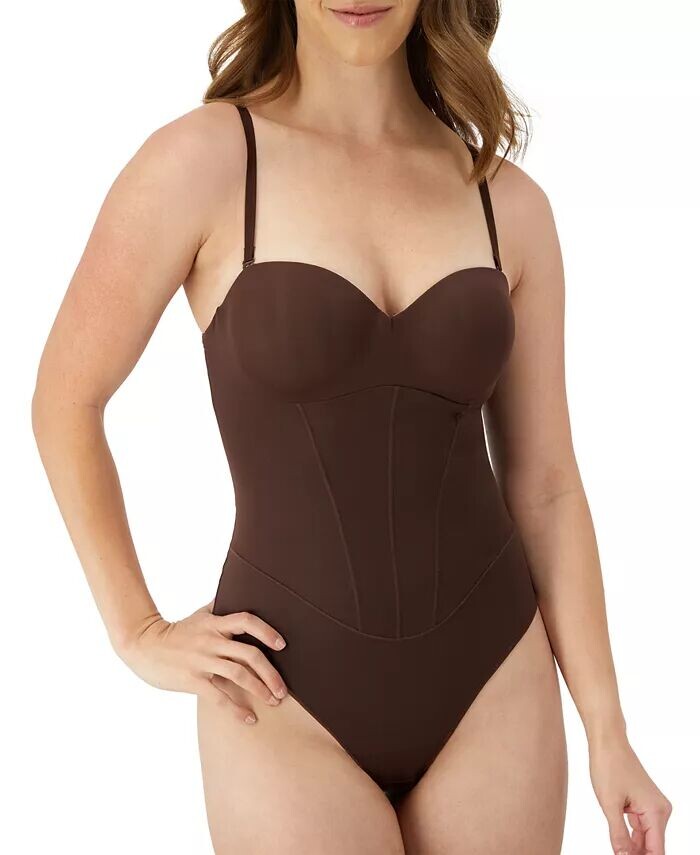 

Женское боди-стринги с твердым контролем, моделирующее животик Maidenform, коричневый