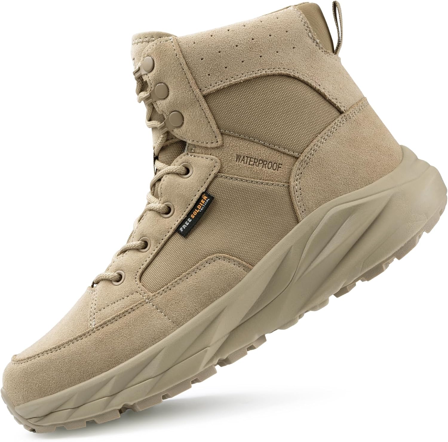 

Мужские прочные рабочие ботинки FREE SOLDIER, высота голенища 15 см, легкие, водонепроницаемые, походные, из замшевой кожи, тактические ботинки, Classic Tan 7