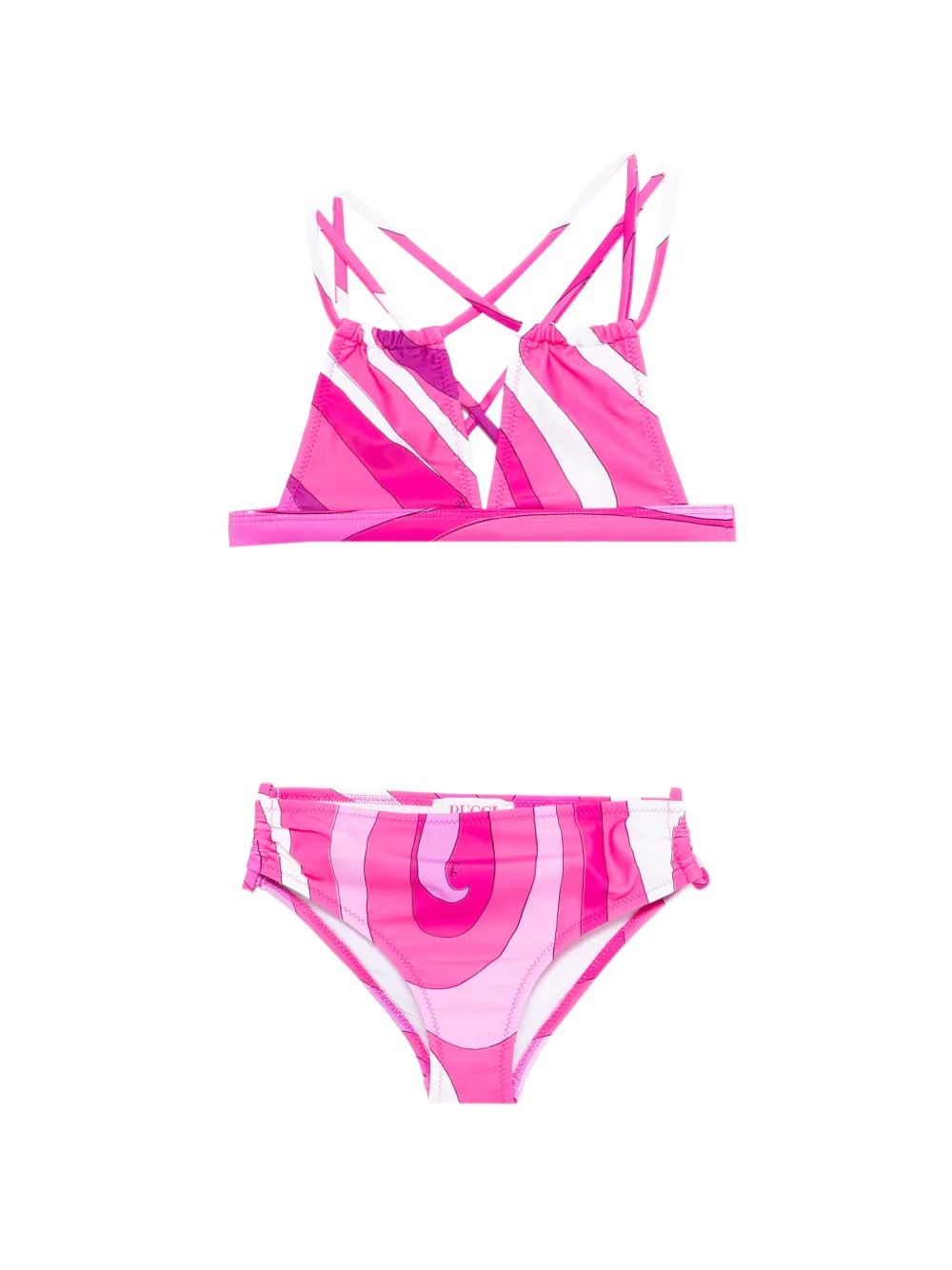 

Бикини с бретелями и графическим принтом Pucci Junior, розовый