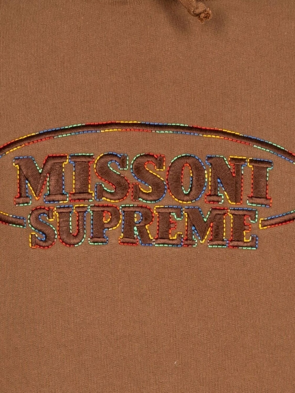 Худи из коллаборации с Missoni коллекции FW21 Supreme, коричневый — фото 3