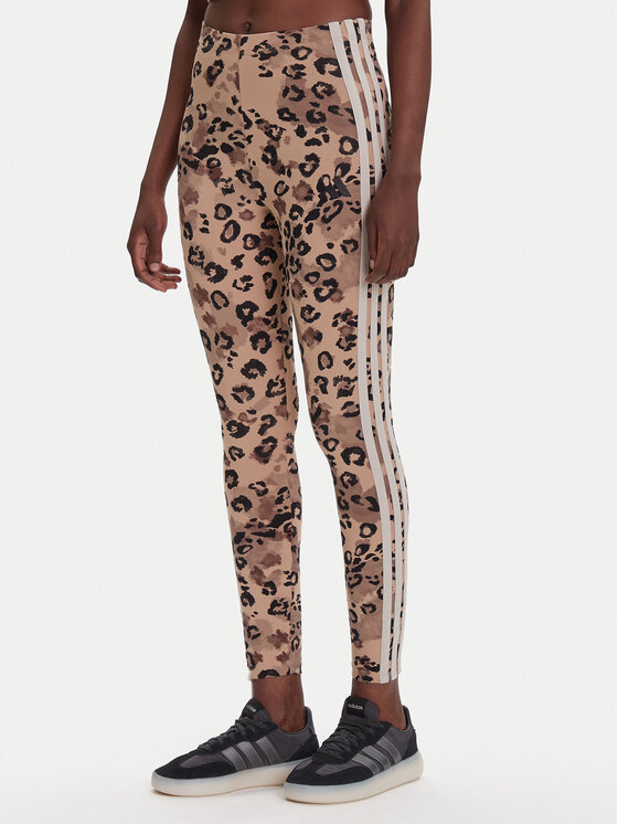 

Леггинсы slim fit Animal Print 3-Stripes JM1865 Adidas, бежевый