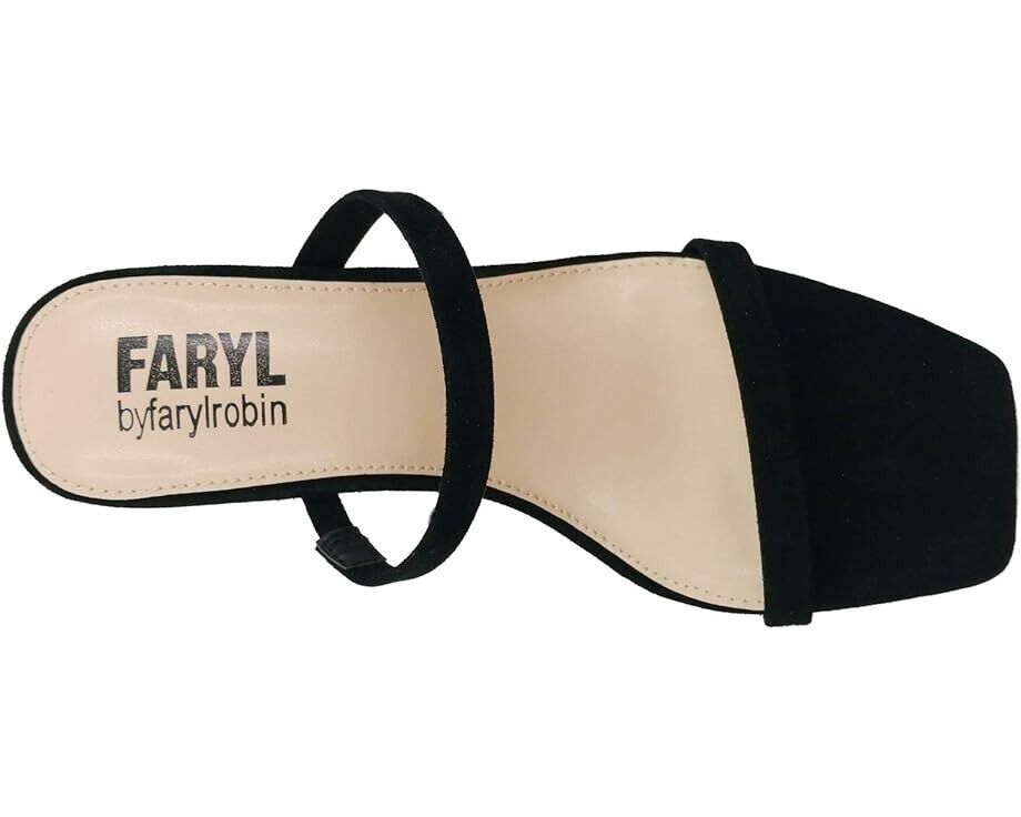 FARYL by Farylrobin Analisa Sandals Womens Black Suede Slip On Block Heel KHD863 Faryl Robin — фото 3