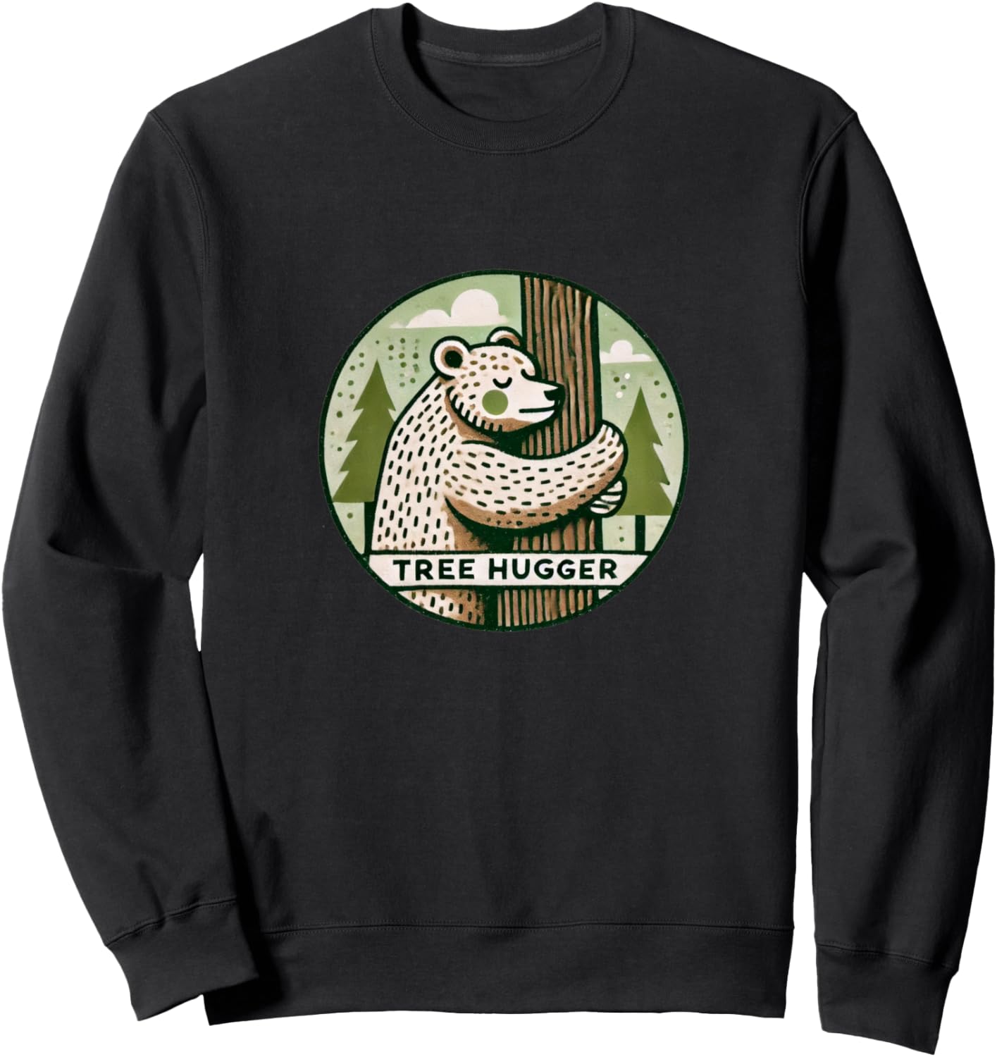 

Толстовка с изображением медведя, обнимающего дерево Vintage Bears Snugg, черный