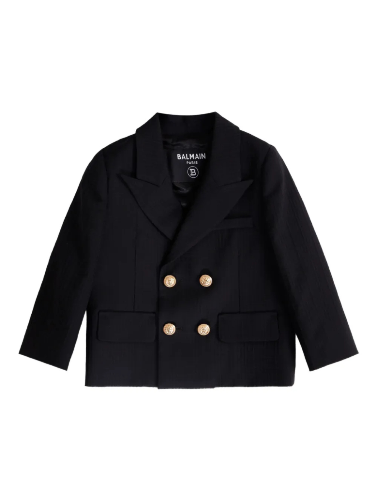 

Двубортный блейзер Balmain Kids, черный