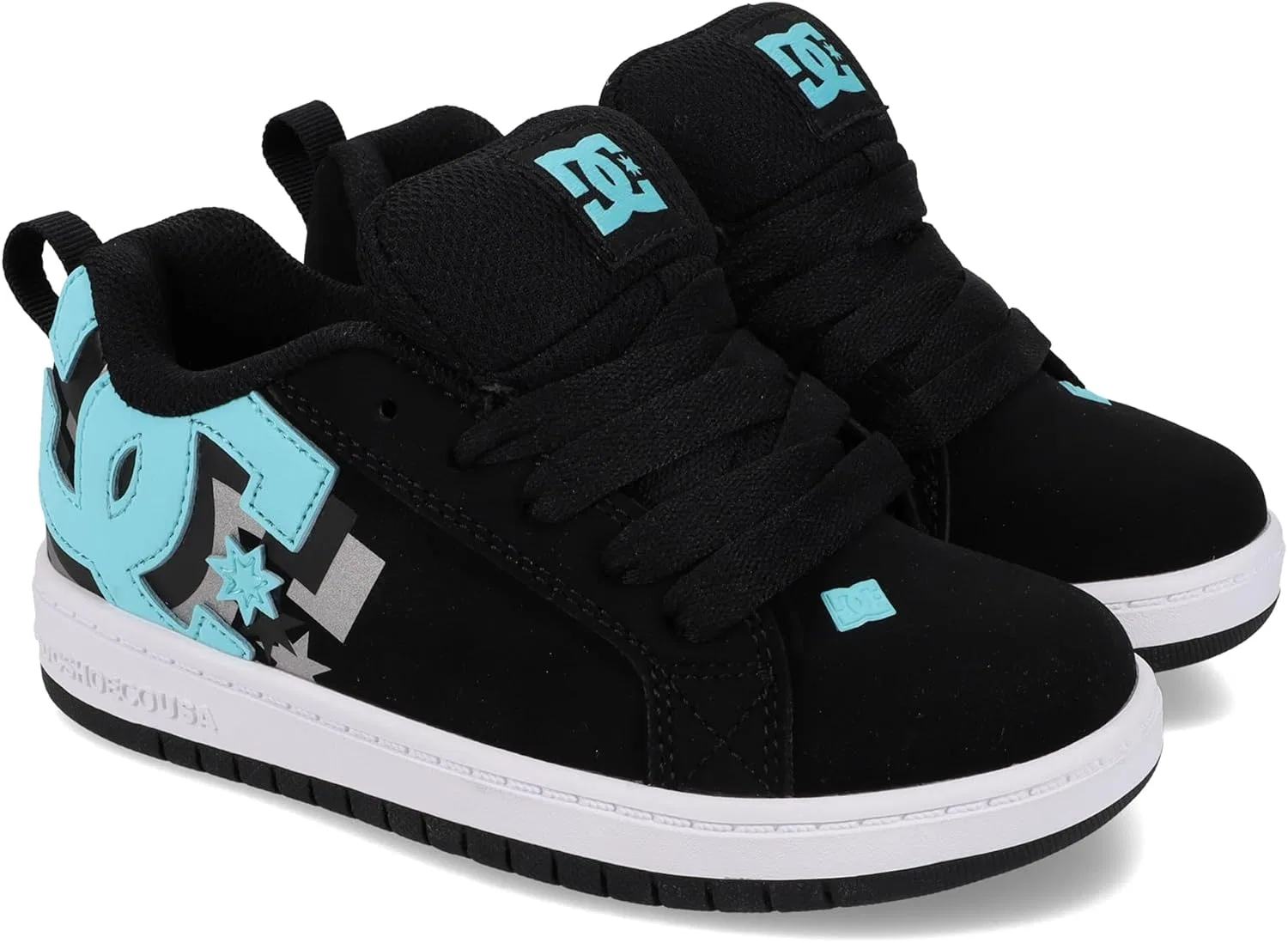 Кроссовки для скейтбординга DC Youth Court Graffik, Black/Teal