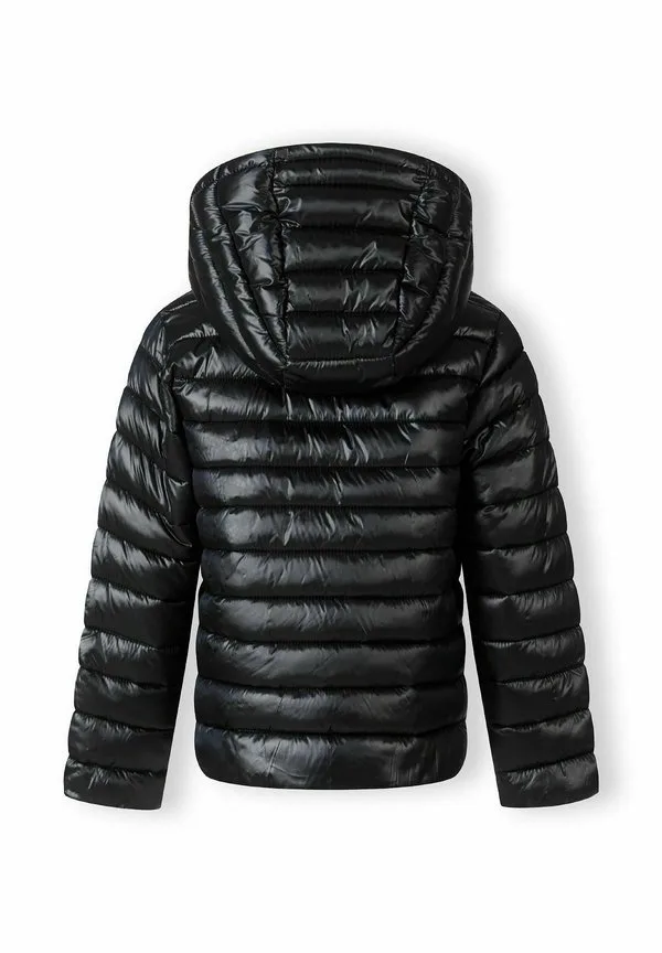 Блестящая стеганая легкая куртка с капюшоном Minoti, Black — фото 3