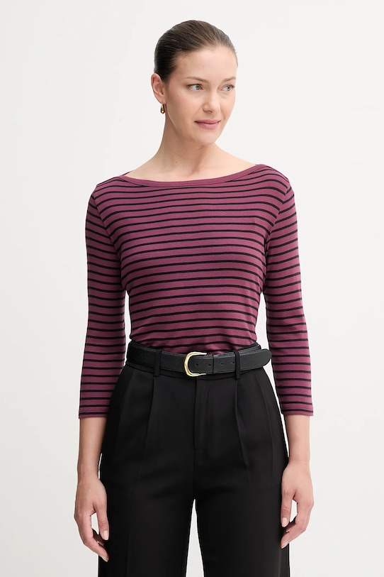 

Хлопковый лонгслив United Colors Of Benetton, фиолетовый