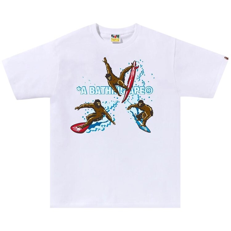 

Футболка BAPE Surfing Apes Tee, белый