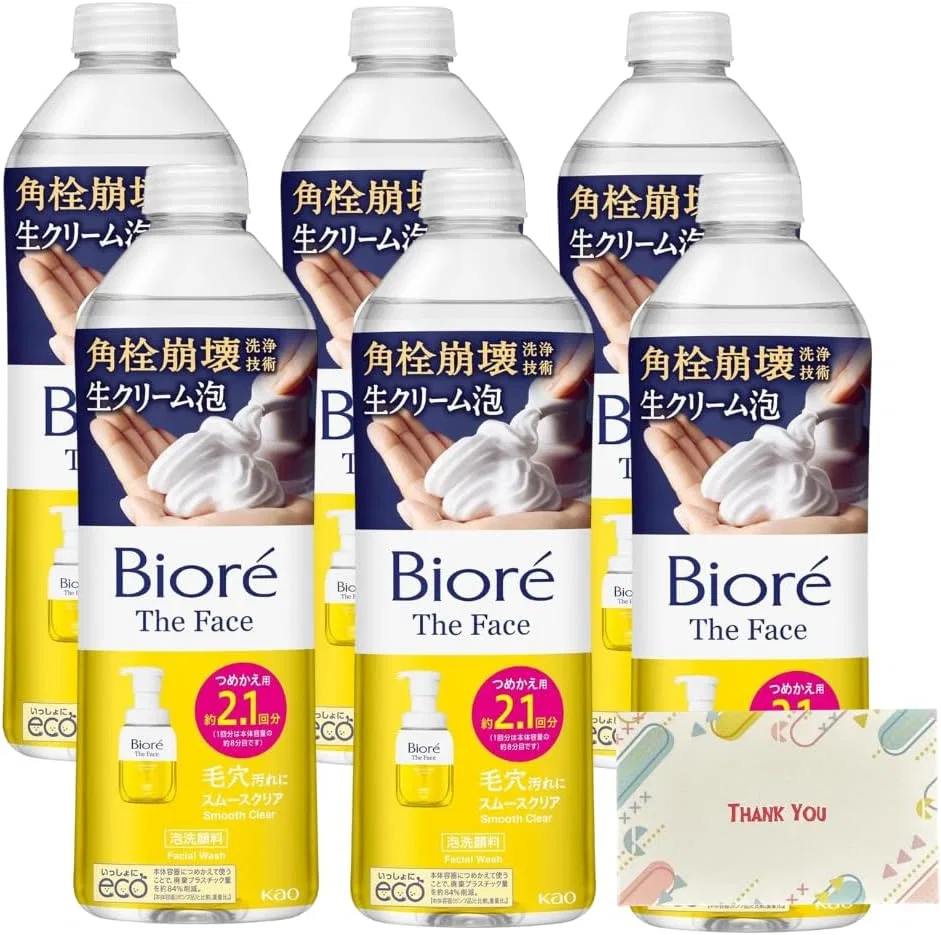 Набор для ухода за кожей очищающая пенка Biore Smooth Clear Refill 340 мл, набор 6 шт.
