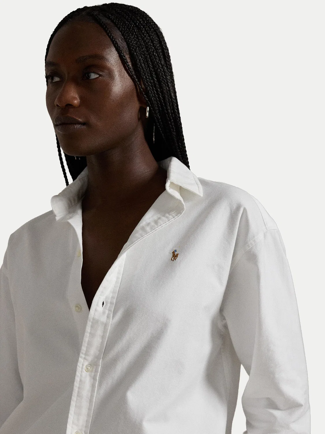 Женская рубашка свободного кроя Polo Ralph Lauren, белый — фото 4